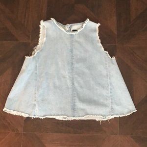 J Brand denim Talya top. Loose fit. Frayed detail